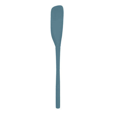 Tovolo Flex-Core Silicone Jar Scraper in Blue Slate, Extra Long 11-Inch Handle for Peanut Butter, Jars & Blenders