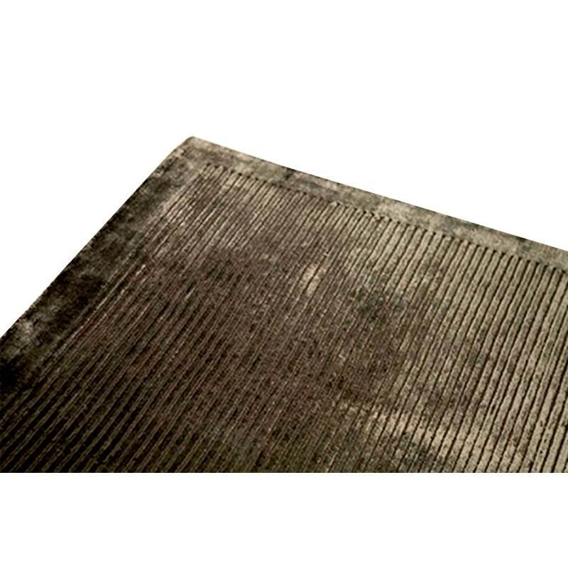 Wool Striped Area Rug in Dark Green