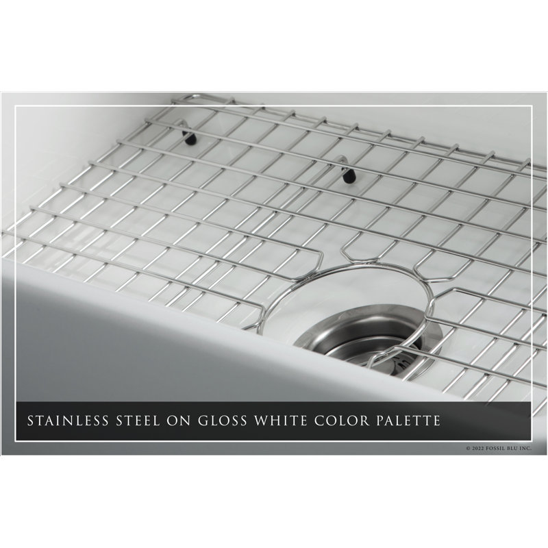 Luxury Solid Fireclay Farmhouse Sink, Stainless Steel Accessories