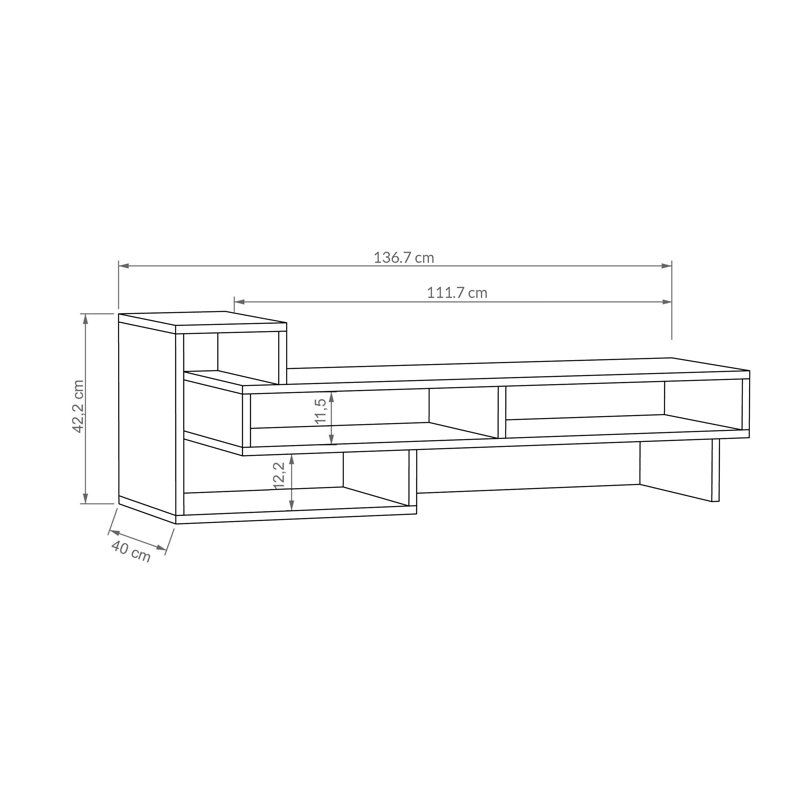 St Philips Marsh TV Stand with Multi-Compartment Storage for TVs up to 43", Light Moca