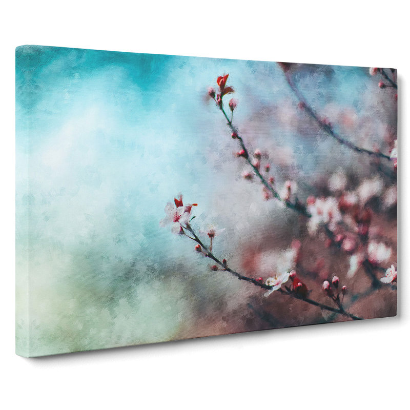Pale Pink Cherry Blossom Tree - Wrapped Canvas, 35cm H x 50cm W x 3cm D