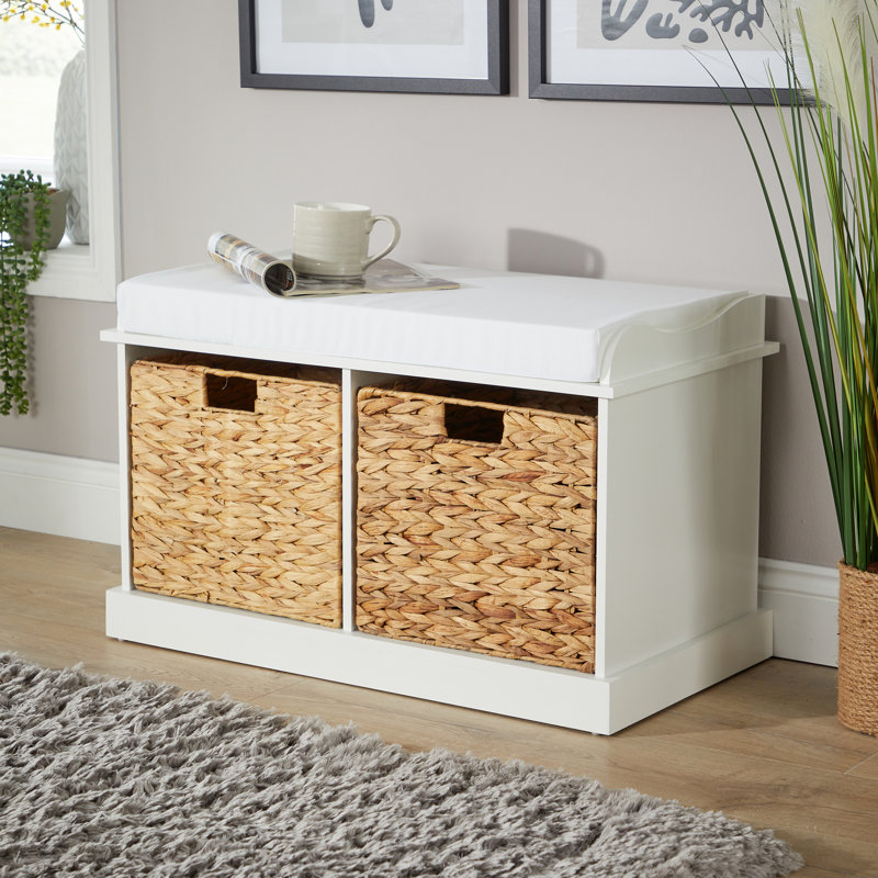 Areli 2 Drawer Padded Seat Hallway Shoe Storage Bench