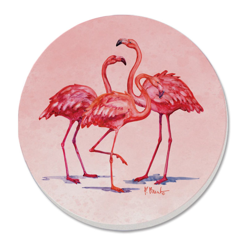 Ensemble de 4 sous-verres ronds en pierre East Urban Home