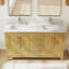 Meuble-lavabo double 60 po avec plateau en granite blanc Riverford-120334988