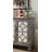 Exquisite Console Table with Mirrored Doors and Diamond Trim Inlay, Supported by Wooden Bun Turned Legs for Durable and Stylish Use