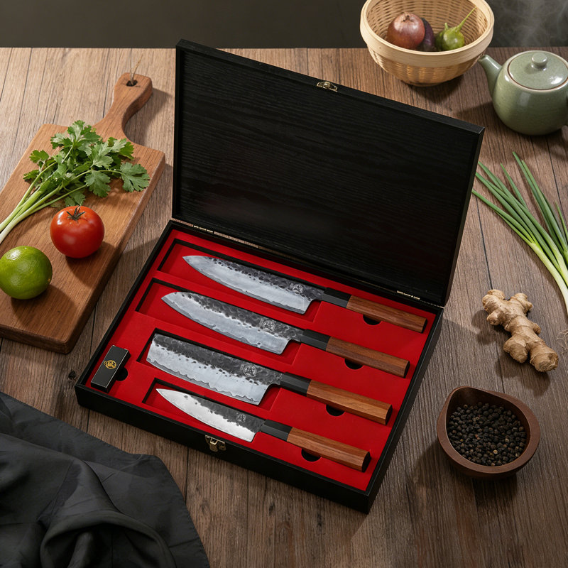 Ensemble de couteaux de cuisine japonais, 4 pièces
