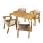 Ensemble de 5 chaises d'extérieur en bois d'acacia, 1 table et 4 chaises, teck et beige