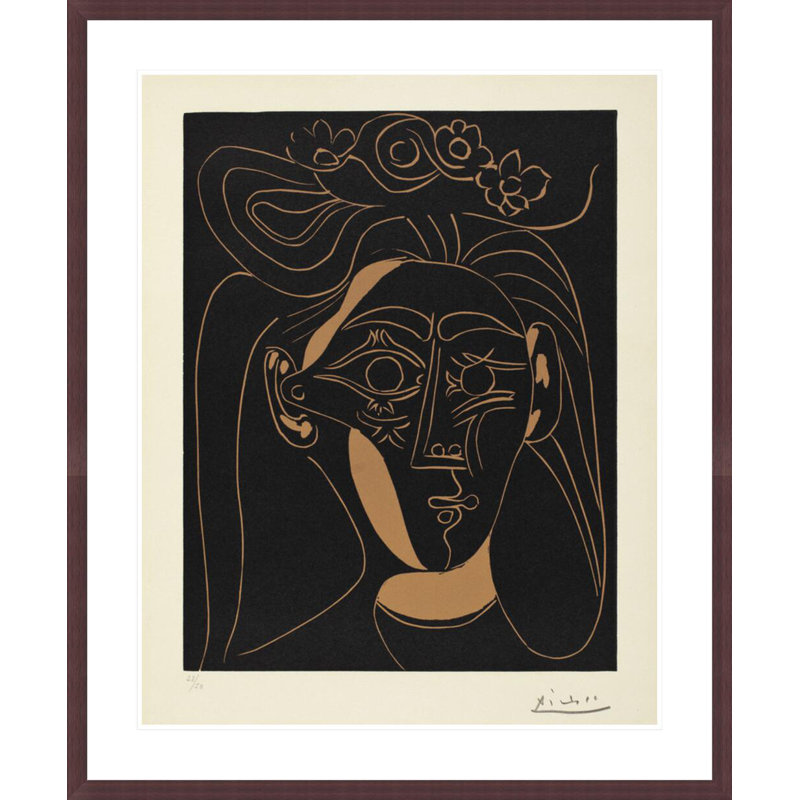 Jacqueline au chapeau à fleurs par Pablo Picasso, H 40,33 po x l 33,5 po