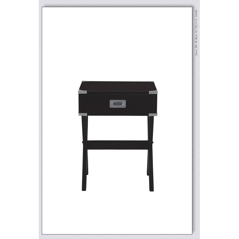 Babs Black Finish Accent Table, Black