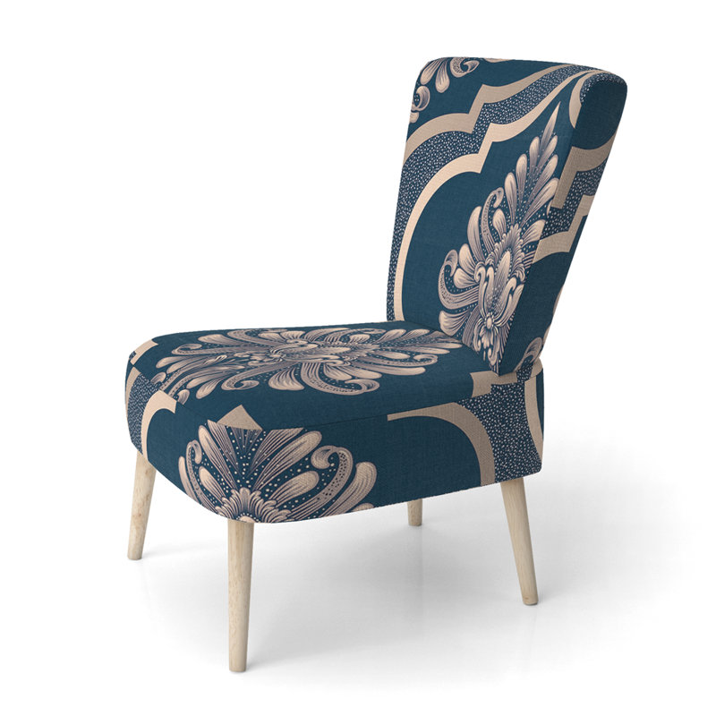 Chaise d'appoint rembourrée Blue Damask