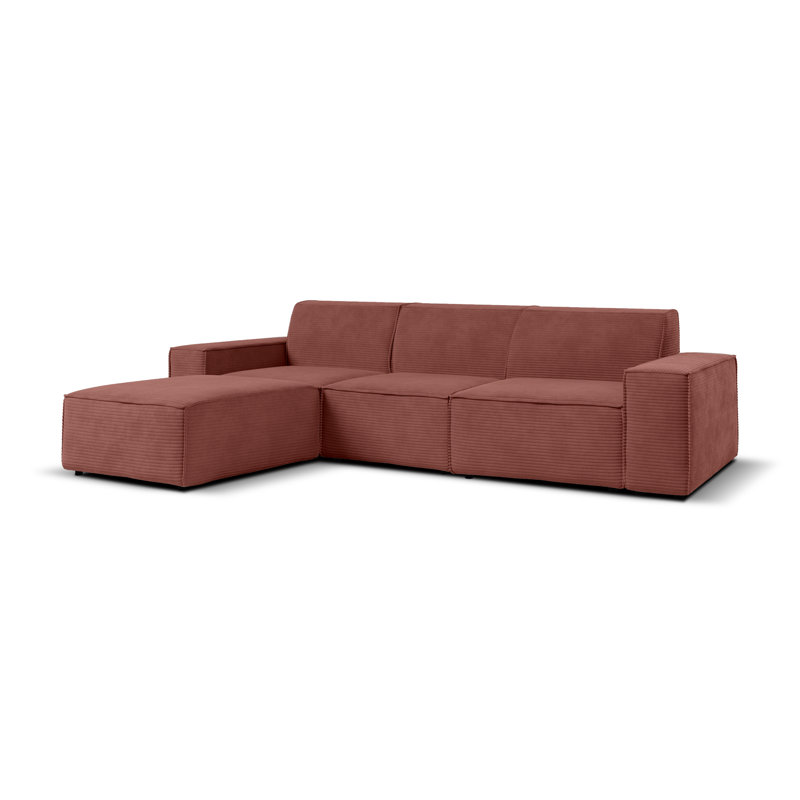 Doegolia 4 Seater Corner Sofa , Left Hand Facing, Burn Dirty Pink