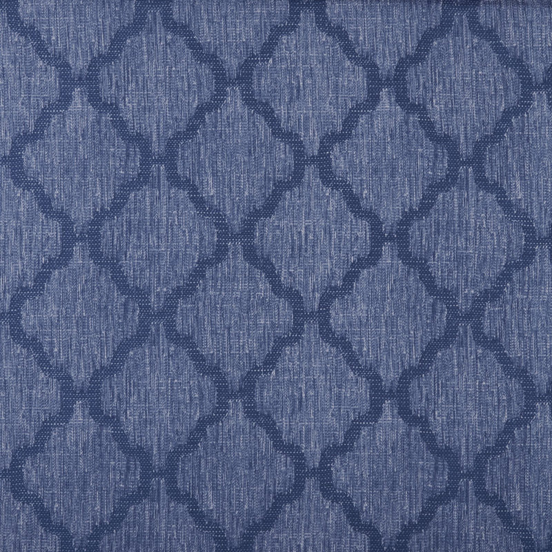 Cantonnière géométrique sur mesure 58 po, Bleu