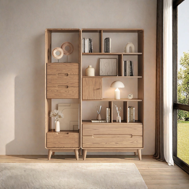 Modern simple style solid wood bookcase