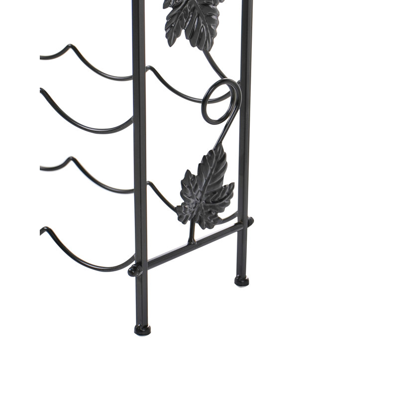12 Bottle Open Shelving Wine Bottle Rack Black