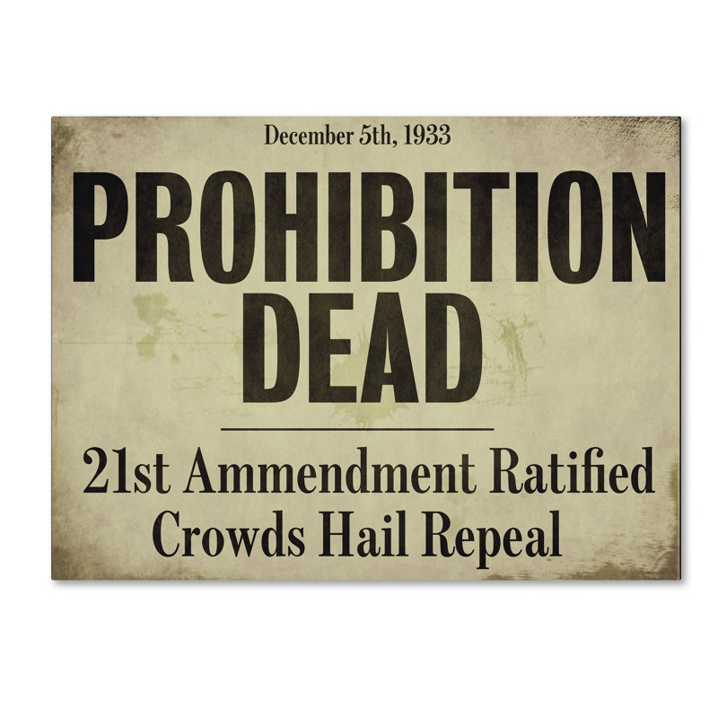 «Prohibition» par Jadaya, art textuel sur toile tendue, H 14 po x l 19 po x P 2 po