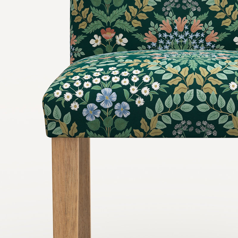 Rifle Paper Co. x Cloth & Company Lorraine Dining Chair, Rpc Bramble Emerald Linen