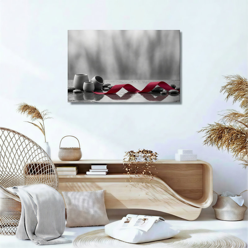 "Red Ribbon Canvas", ensemble de 1 reproduction d'art sur toile, H 18 po x l 24 po, Toile tendue