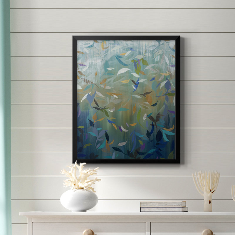 Falling Leaves, toile encadrée de qualité supérieure - prête à être accrochée, Noir, H 24 po x l 20 po