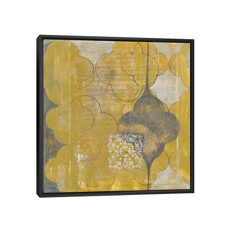 " Marrakesh II " by Jennifer Goldberger, 18" H x 18" W x 1.5" D, Black Framed Canvas, No Mat