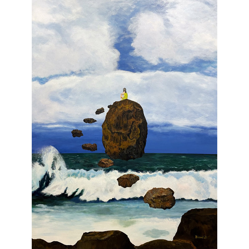 Steppingstones par Tom Blood - Peinture, H 32 po x l 24 po, Toile tendue