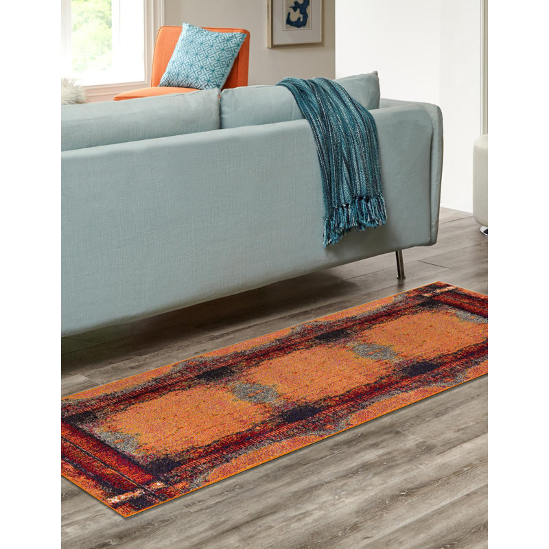 Eddins Washable Geometric Indoor Rug, Runner 2'7" x 10'