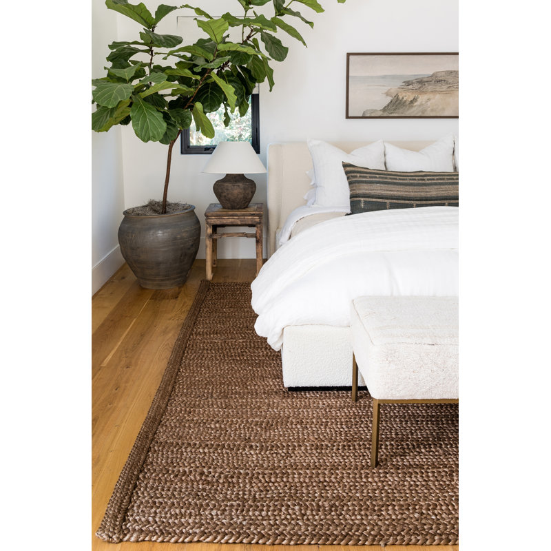 Pure Salt By Momeni Torquay Soumak Machine Weave Jute And Wool Natural Area Rug 6' X 6' Round, Dark Brown, Rectangle 8' x 11'