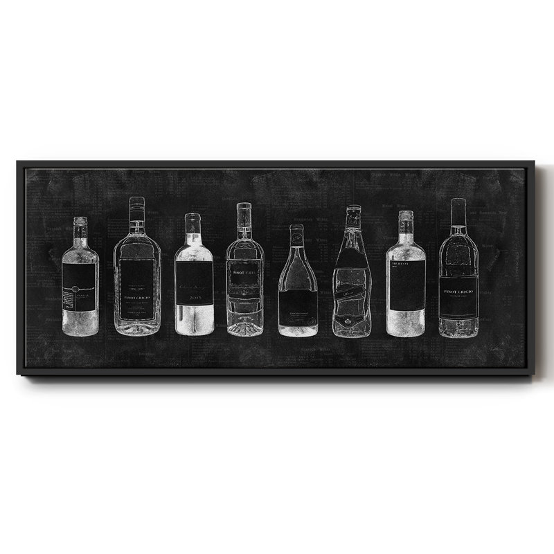 Cave à vin - Toile avec cadre, H 20 po x l 50 po