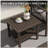 5-Piece Metal Patio Furniture Set, 5-Seat All-Weather Conversation Sofa with 4 Inches Thick Beige Cushions, Khaki Frame, Coffee Table & End Table for Porch Backyard Garden