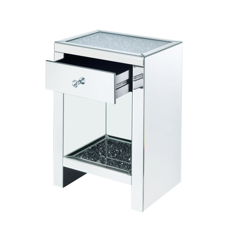 Kiley 1-Drawer Nightstand in Mirrored