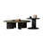 Round Nesting Coffee Table with Matching Round Side Table, Marble Texture Laminated Tabletop Dark Wood Veneer Base for Contemporary Living Room Home Decor-641290578