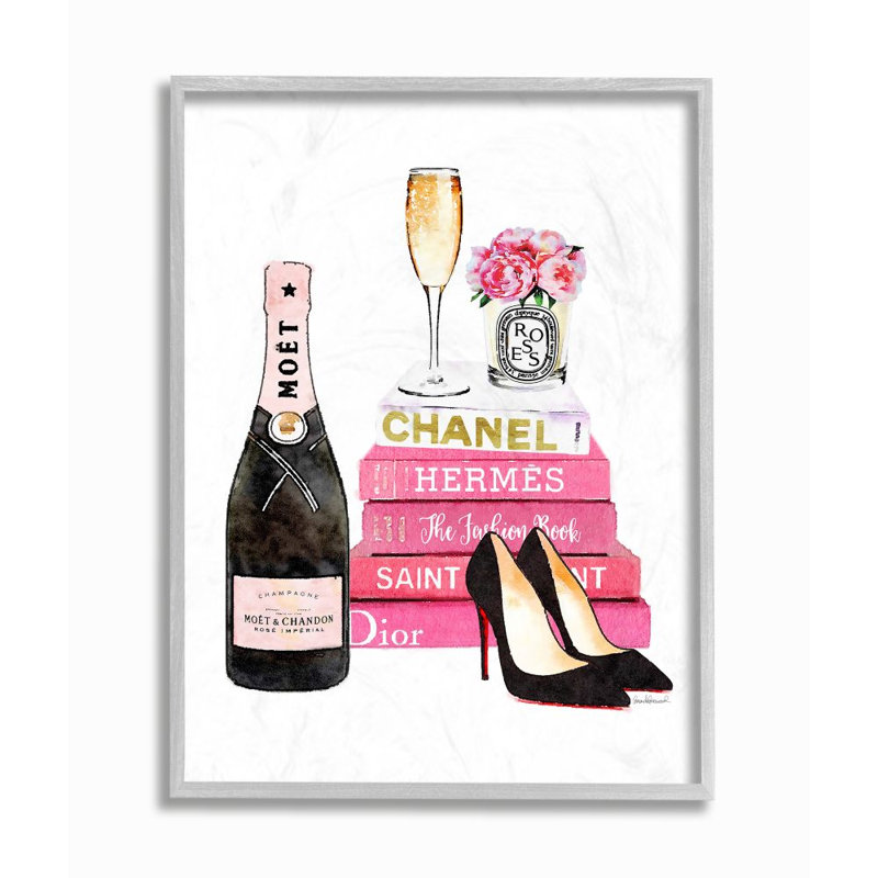 Glam Rose Fashion Book Champagne Hells And Flowers par Amanda Greenwood - impression, H 20 po x l 16 po