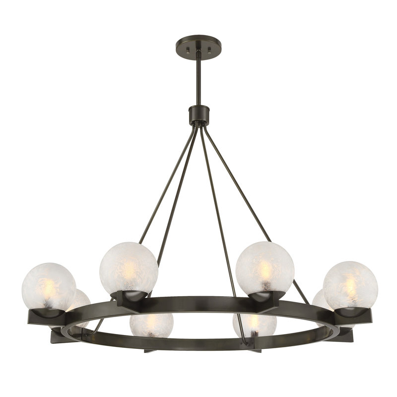 Lustre 8 lumières en bronze Darien, Bronze