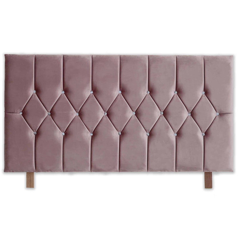 Linda Upholstered Headboard, Double (4'6), Blush