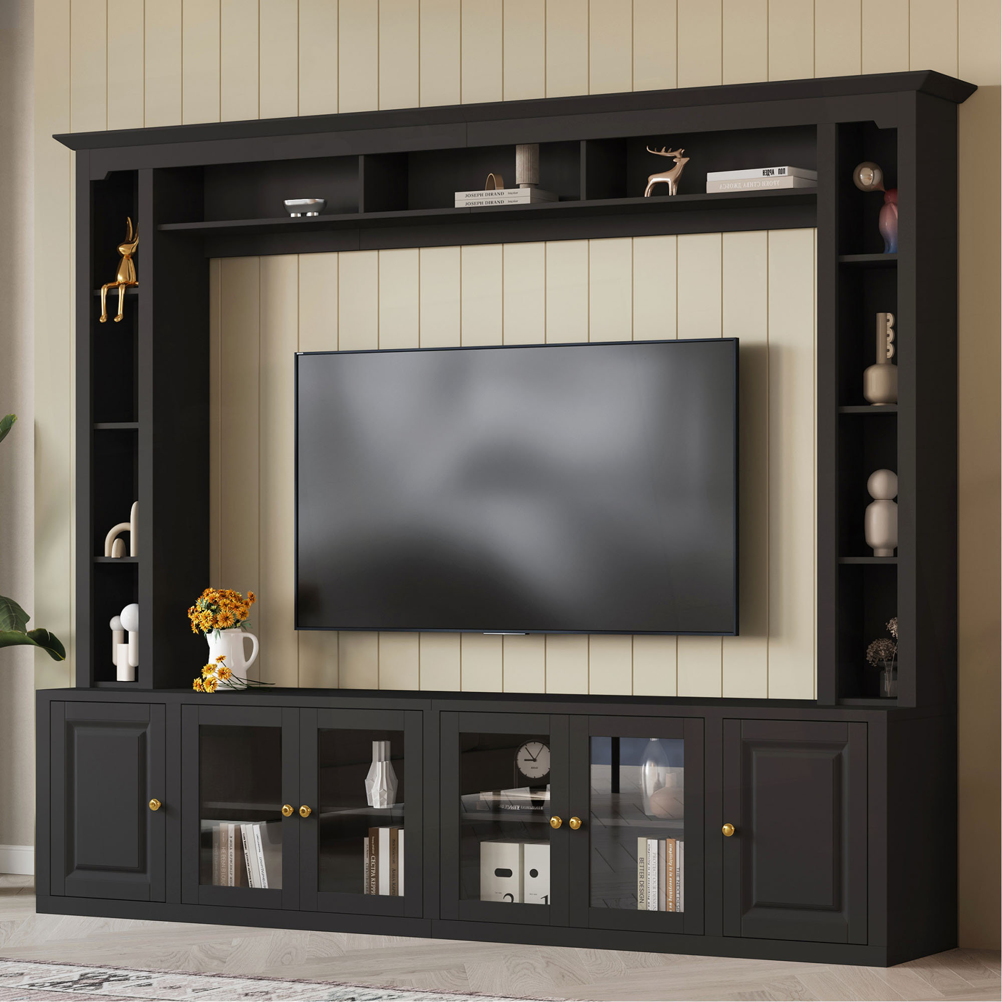 Ebern Designs 4-Piece Modern Entertainment Centre Wall Unit With ...