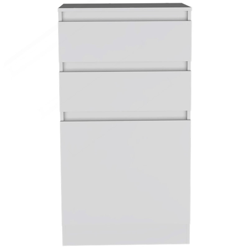 Commode 2 tiroirs Cassel - blanc, Blanc