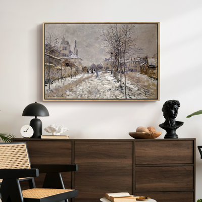 The Boulevard de Pontoise at Argenteuil, Snow Effect, 1875-Claude Monet-Framed Gallery Wrapped Canvas