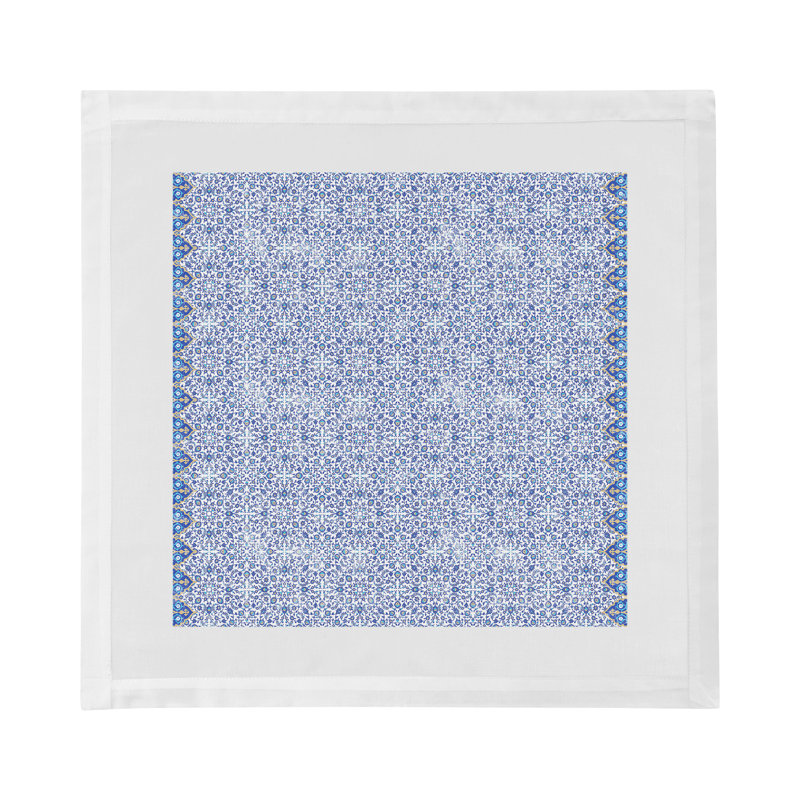 Iznik Cotton Sateen Dinner Napkins, Classic