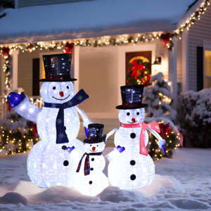 The Holiday Aisle® Snowman Family Lighted Display & Reviews | Wayfair