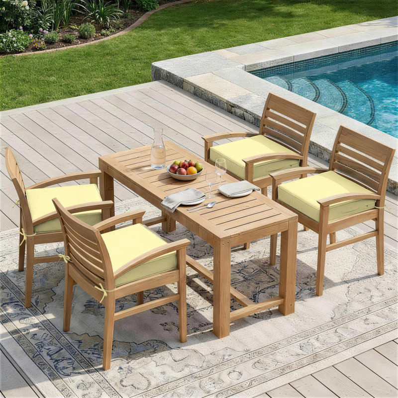Outdoor 4'' Non-Slip Patio Chair Cushion Cover With Portable Carry Handle., 4", 19" W x 19" D, Vanilla Yellow