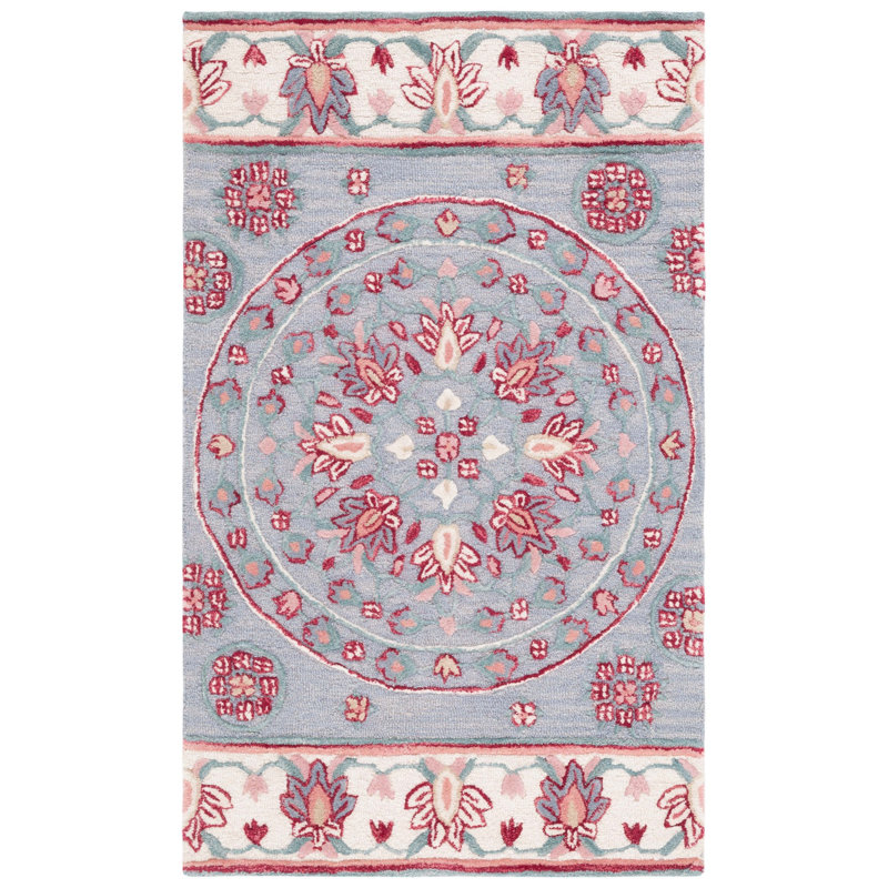 Crusita Hand Tufted Wool Floral Rug, Rectangle 3' x 5'