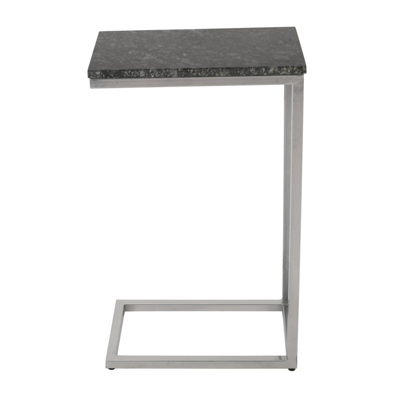 Ensemble de 2 tables d'appoint Arquette, Plateau noir / base argent