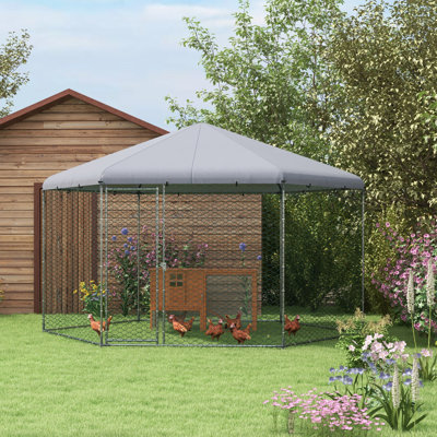 13.84m² Chicken Coop with Chicken Run For Up To 15 Chickens