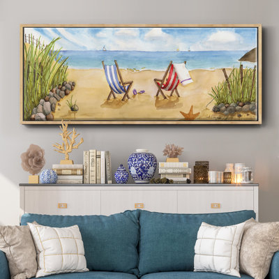 Beach For Two- Framed Canvas