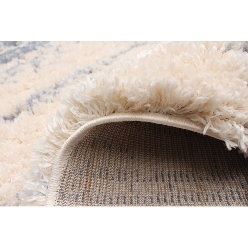 Tapis crème / bleu clair Barrs, Rectangle 5 pi 3 po x 7 pi 3 po