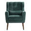 Chaise d'appoint moderne et confortable avec coussin, revêtement en chenille, pieds en bois massif pour les petits espaces