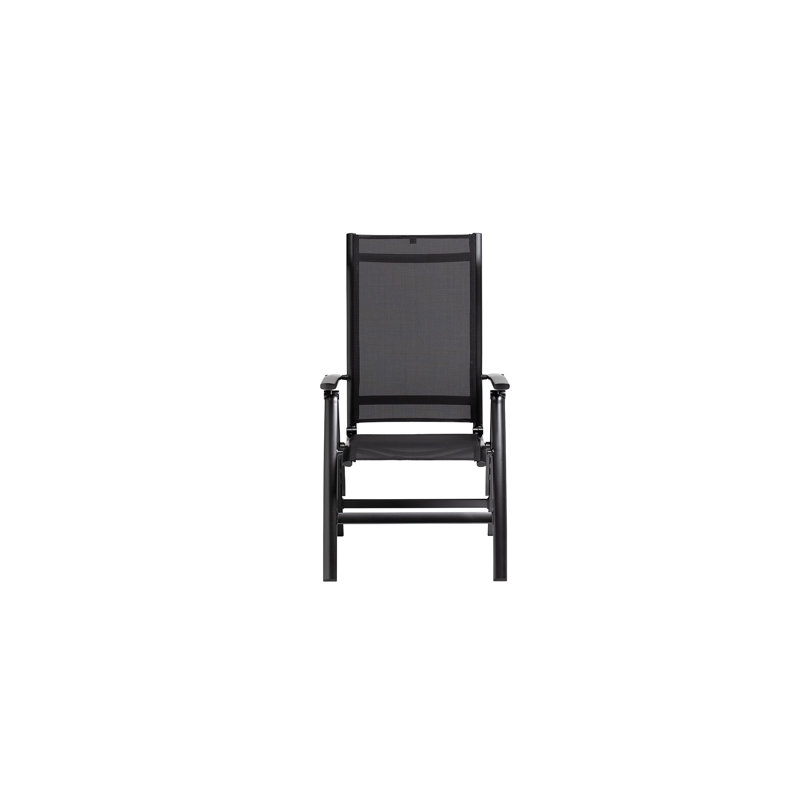Multi-position chair with aluminum armrests, anthracite/anthracite, aluminum/outdoor fabric