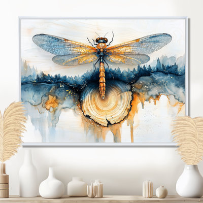 Art moderne, libellule turquoise, sérénade I