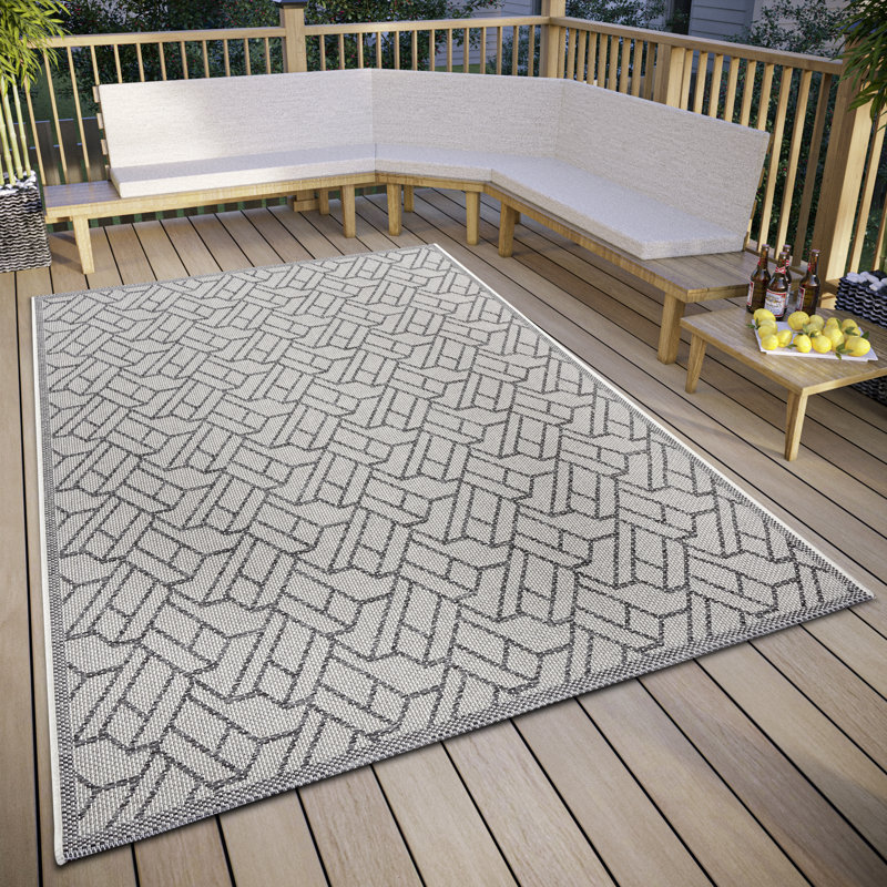 Flatweave Beige/Grey Rug, Rectangle 115 x 170 cm