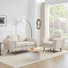Mid-Century Modern 2-Piece Living Room Sofa Set, Includes Loveseat & Armchair, Tapered Wood Legs