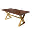 Table de salle à manger haut de gamme en acier inoxydable doré 70,8 pouces